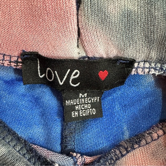 Love Womens 2-Piece Tie-Dye Sweatshirt & Jogger Set Pink/Blue/Black Medium - Picture 5 of 10